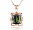 14Kt Rose Gold Natural Diamond 2.665 ct Green Tourmaline Pendant