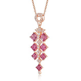 14Kt Rose Gold Natural Diamond 4.49 ct Tourmaline Pendant