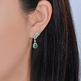 14Kt White Gold 0.85ct Emerald Earrings with Diamonds