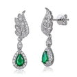 14Kt White Gold 0.85ct Emerald Earrings with Diamonds