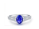 14Kt White Gold 1.15ct Tanzanite Ring with diamonds
