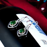 14Kt White Gold 2.31ct Emerald Earrings with Diamonds