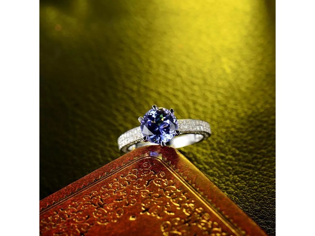 14Kt White Gold 2.44ct Tanzanite Ring with Diamonds