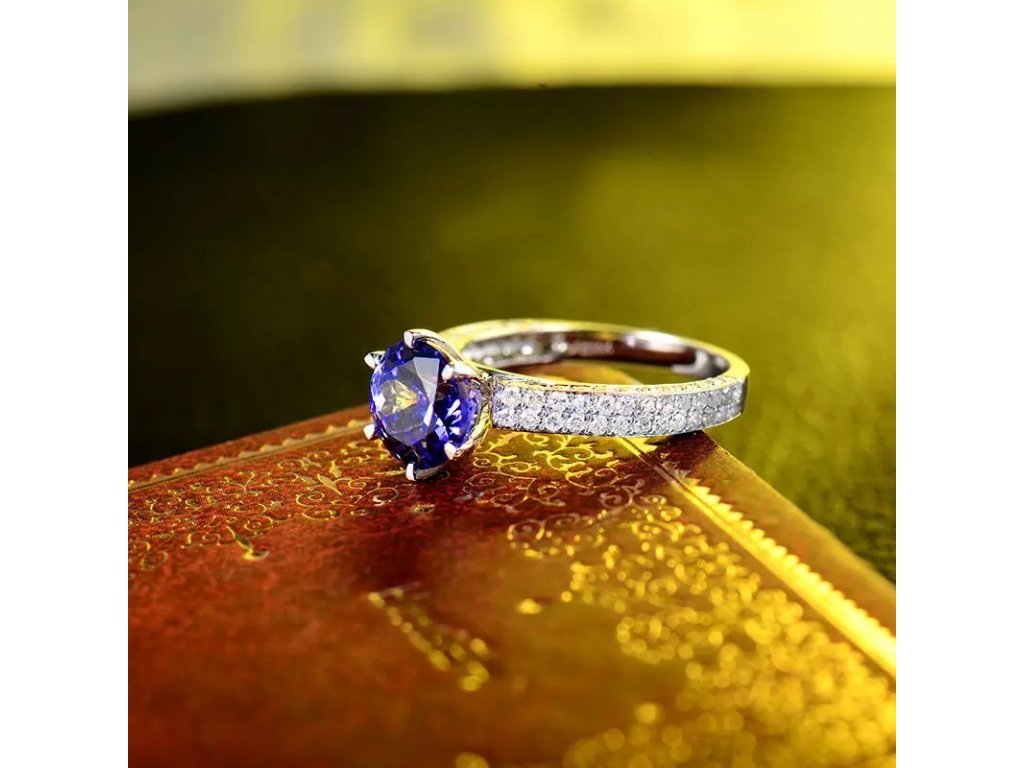 14Kt White Gold 2.44ct Tanzanite Ring with Diamonds