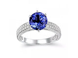 14Kt White Gold 2.44ct Tanzanite Ring with Diamonds