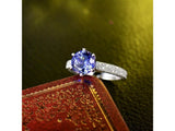 14Kt White Gold 2.44ct Tanzanite Ring with Diamonds