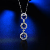 14kt White Gold 2.855ct Blue Sapphire Pendant