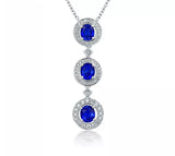 14kt White Gold 2.855ct Blue Sapphire Pendant