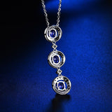 14kt White Gold 2.855ct Blue Sapphire Pendant