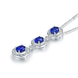 14kt White Gold 2.855ct Blue Sapphire Pendant