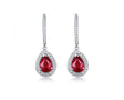 14Kt White Gold 3.20ct Ruby Earrings with Natural Diamonds