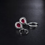 14Kt White Gold 3.20ct Ruby Earrings with Natural Diamonds