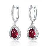 14Kt White Gold 3.20ct Ruby Earrings with Natural Diamonds