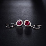 14Kt White Gold 3.20ct Ruby Earrings with Natural Diamonds