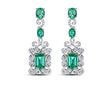 14Kt White Gold 3.68ct Emerald Earrings with Diamonds