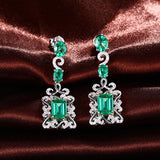 14Kt White Gold 3.68ct Emerald Earrings with Diamonds