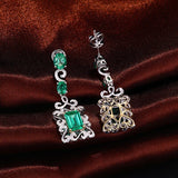 14Kt White Gold 3.68ct Emerald Earrings with Diamonds