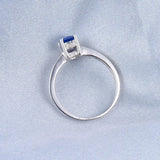 14Kt White Gold Blue & 0.93 ct Sapphire Diamond Ring