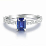 14Kt White Gold Blue & 0.93 ct Sapphire Diamond Ring