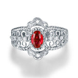 14Kt White Gold Diamond 0.50 ct Ruby Ring