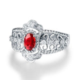 14Kt White Gold Diamond 0.50 ct Ruby Ring