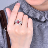14Kt White Gold Diamond 0.50 ct Ruby Ring
