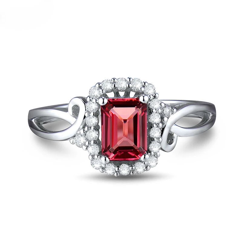 14kt White Gold Diamond & 0.83ct Pink Tourmaline Ring