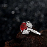 14Kt White Gold Diamond 1.77 ct Ruby Ring