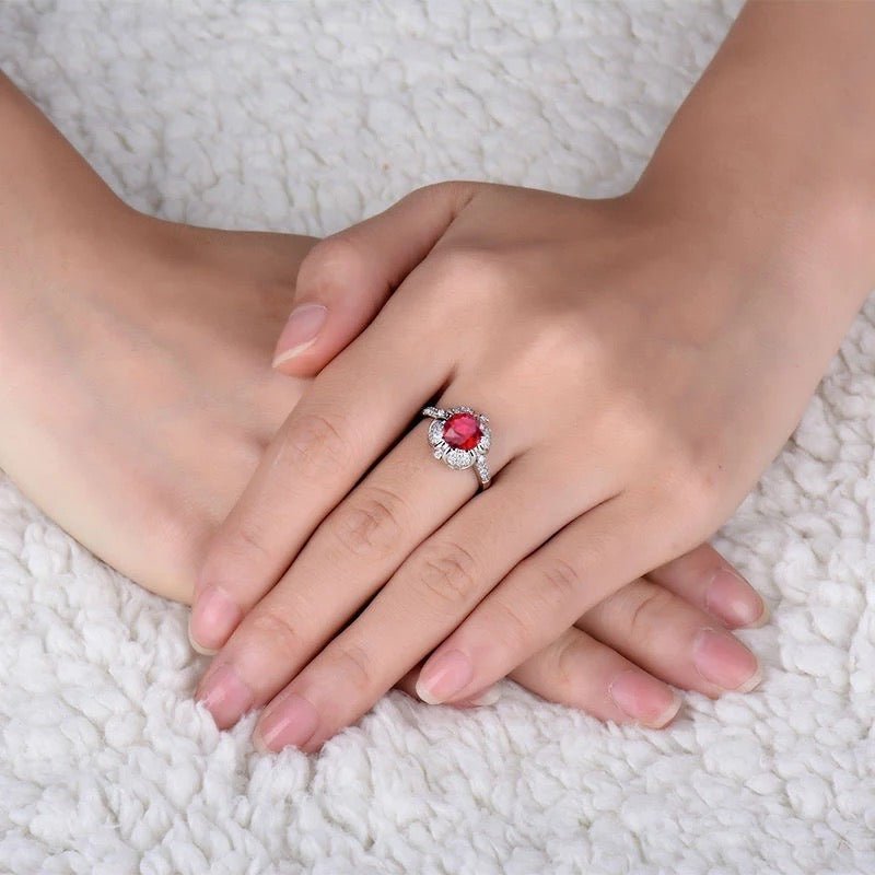 14Kt White Gold Diamond 1.77 ct Ruby Ring