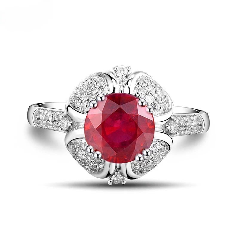 14Kt White Gold Diamond 1.77 ct Ruby Ring