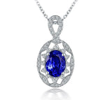 14Kt White Gold Diamond 1.85ct Tanzanite Pendant