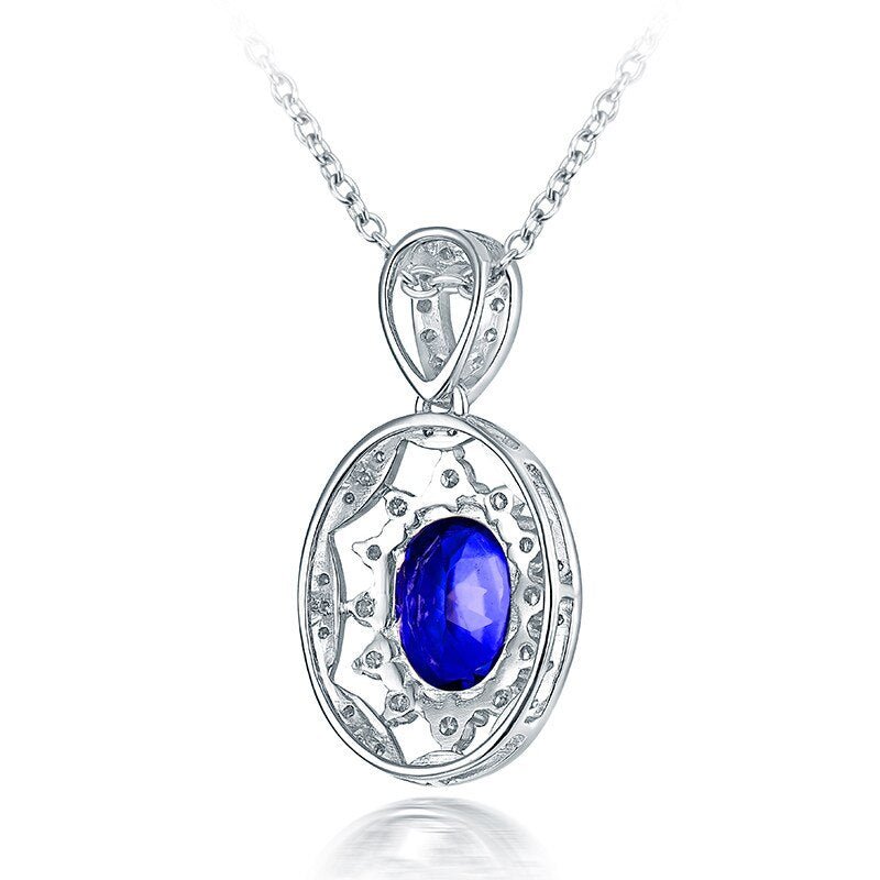 14Kt White Gold Diamond 1.85ct Tanzanite Pendant