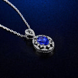 14Kt White Gold Diamond 1.85ct Tanzanite Pendant