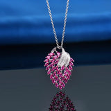 14Kt White Gold Diamond 2.74 ct Pink Ruby Pendant