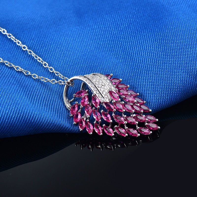 14Kt White Gold Diamond 2.74 ct Pink Ruby Pendant