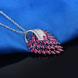 14Kt White Gold Diamond 2.74 ct Pink Ruby Pendant