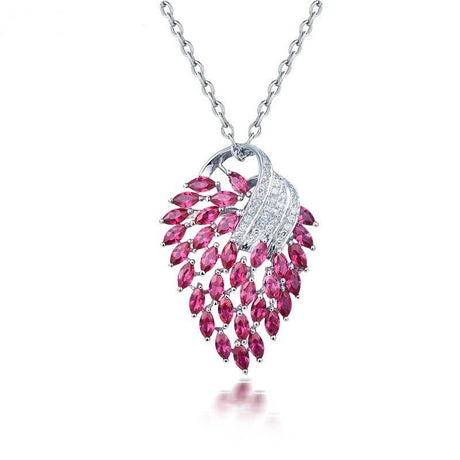 14Kt White Gold Diamond 2.74 ct Pink Ruby Pendant