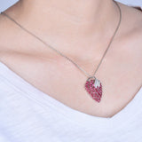 14Kt White Gold Diamond 2.74 ct Pink Ruby Pendant