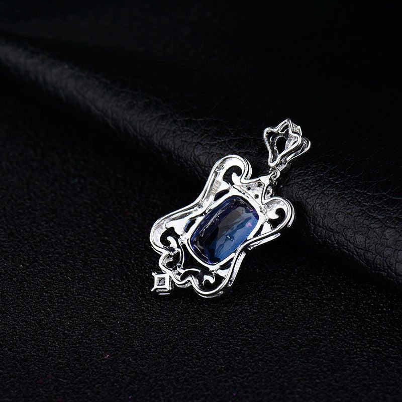 14Kt White Gold Diamond 3.00 ct Tanzanite Pendant