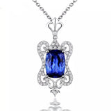 14Kt White Gold Diamond 3.00 ct Tanzanite Pendant
