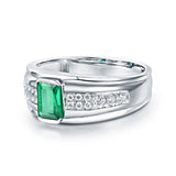 14kt White Gold Natural Diamonds & 0.70ct Emerald Rings