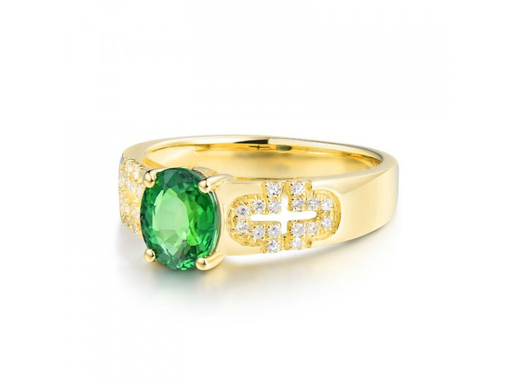 14kt Yellow Gold, 1.16 ct Tsavorite Ring (Unisex)