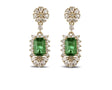 14Kt Yellow Gold 2.66ct Emerald Earrings with Diamonds