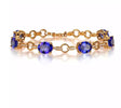 14Kt Yellow Gold 7.82ct Tanzanite Bracelet with Diamonds
