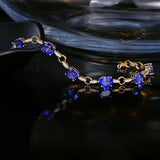 14Kt Yellow Gold 7.82ct Tanzanite Bracelet with Diamonds