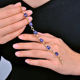 14Kt Yellow Gold 7.82ct Tanzanite Bracelet with Diamonds