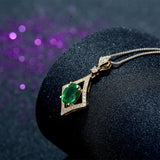 14Kt Yellow Gold Diamond 1.30 ct Emerald Pendant