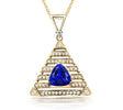 14Kt Yellow Gold Diamond 1.32 ct Tanzanite Pendant