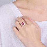 14Kt Yellow Gold Diamond 2.97 ct Ruby Ring