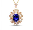 14Kt Yellow Gold Diamond 3.05 ct Tanzanite Pendant